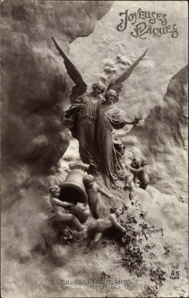 Artist PC Mastroianni, Domenico, congratulations Easter, angels, bells