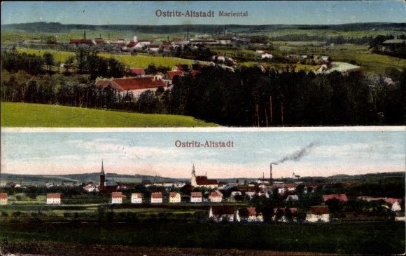 Ak Altstadt Ostritz in Sachsen, Blick auf den Ort, Mariental