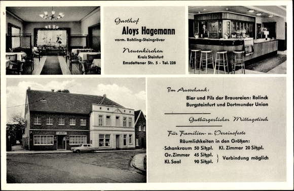 Ak Neuenkirchen im Münsterland, Gasthof Aloys Hagemann, Emsdettener Straße 5