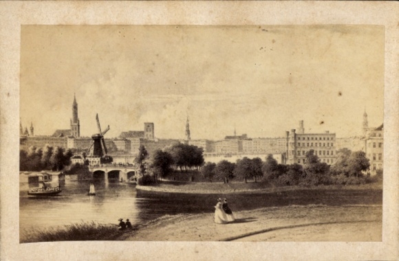 CdV Hamburg, alte Lombardsbrücke, Windmühle
