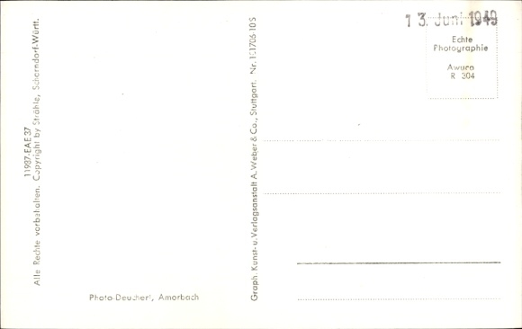Postcard Amorbach in the Odenwald Lower Franconia, aerial photograph