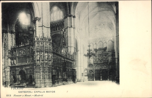 Postcard Toledo Castile La Mancha Spain, Catedral de Capilla Mayor, black and white picture