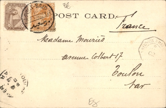 Postcard Port Said Egypt, harbor, steamer, lighthouse