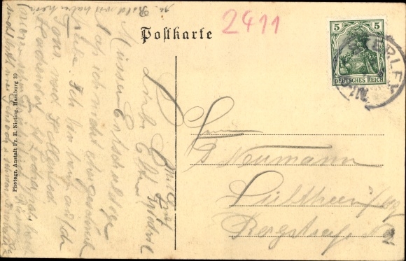 Postcard Hollenbeck Harsefeld in the district of Stade, Dorfstraße, school, inn