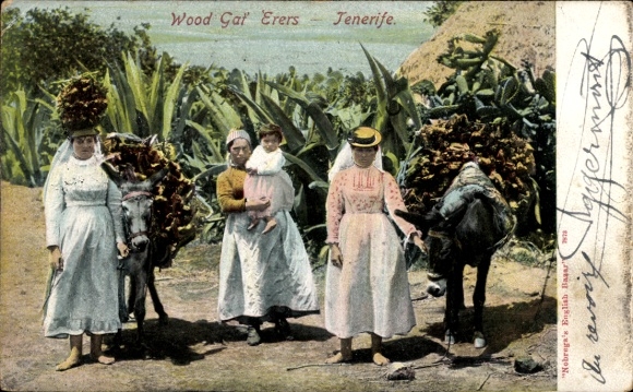 Postcard Tenerife, wood collector