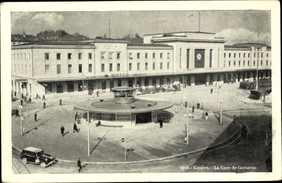 Postcard Genève Genf Schweiz, Cornavin Station