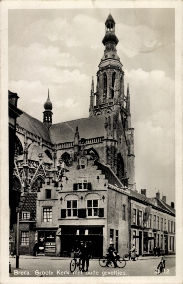 KP Breda Brabancja Północna Holandia, Groote Kerk ze starymi fasadami