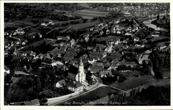 Postcard Bad Rotenfels Gaggenau in the Murg Valley, aerial photograph