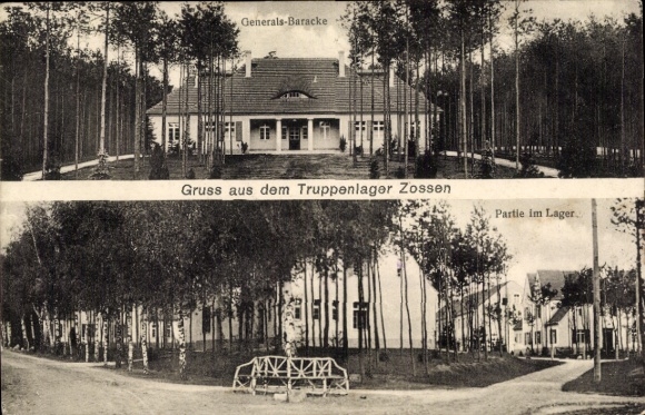 Postcard Zossen in Brandenburg, Generals-Barracks, greetings from the troop camp party in the camp