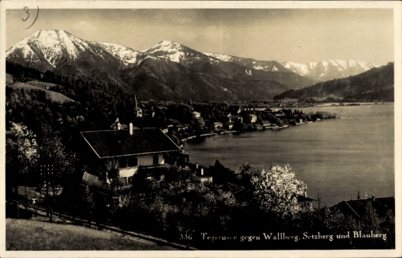 Postcard Tegernsee in Upper Bavaria, Wallberg, Setzberg, Blauberg, Alpine landscape,