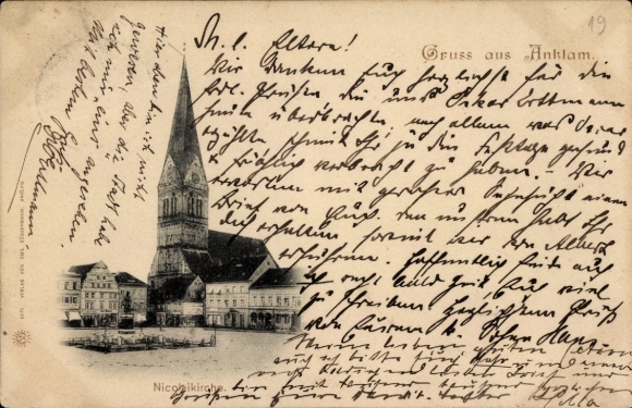 Postcard Anklam in Mecklenburg-Vorpommern, St. Nicholas Church