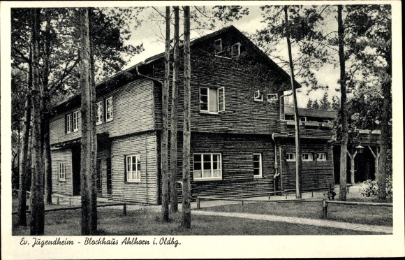 Postcard Ahlhorn Grossenkneten, View of the Blockhaus Evangelical Youth Home