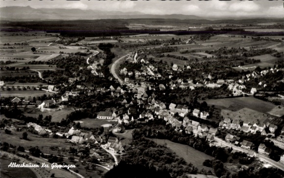 Postcard Albershausen in Württemberg, aerial photograph