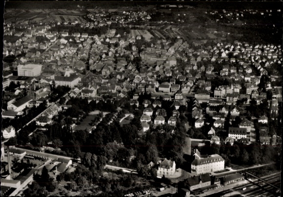 Postcard Vaihingen Stuttgart am Neckar, aerial photograph of the town