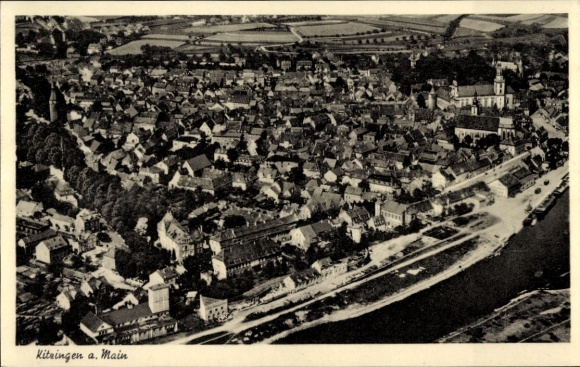 Postcard Kitzingen in Mainfranken Bavaria, aerial photograph