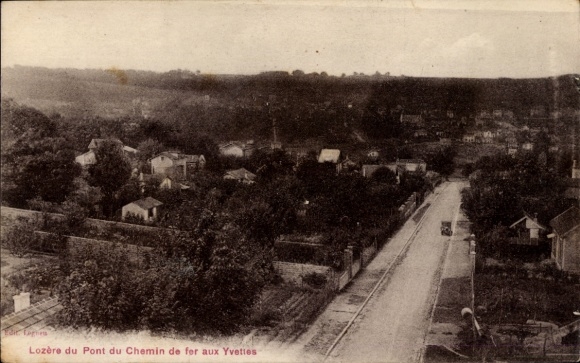 Postcard Lozère sur Yvette Essonne, view from the railway bridge