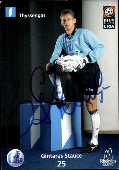 Autogrammkarte Fußballer Gintaras Stauce, MSV Duisburg, Autogramm