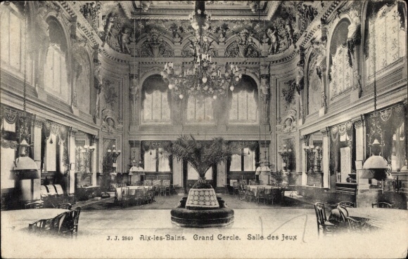 Ak Aix les Bains Savoie, Grand Cercle, speelkamer