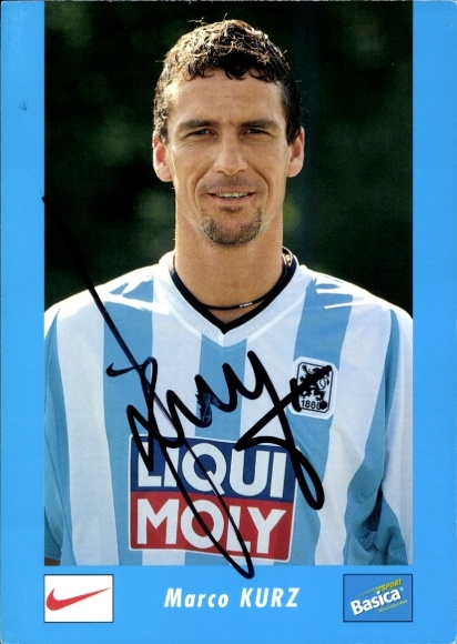Autograph card footballer Marco Kurz, TSV 1860 Munich, autograph