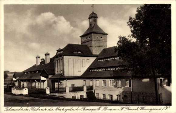 Postcard Wernesgrün Steinberg in Vogtland, model product of the Grenzquell brewery