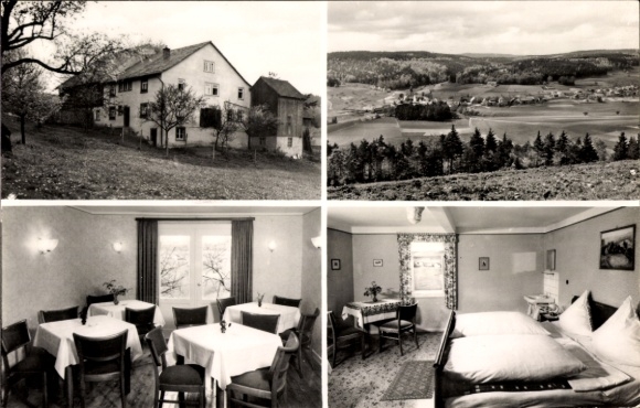 Postcard Ellenbach Fürth im Odenwald, general view, Krimhildenruh, interior views