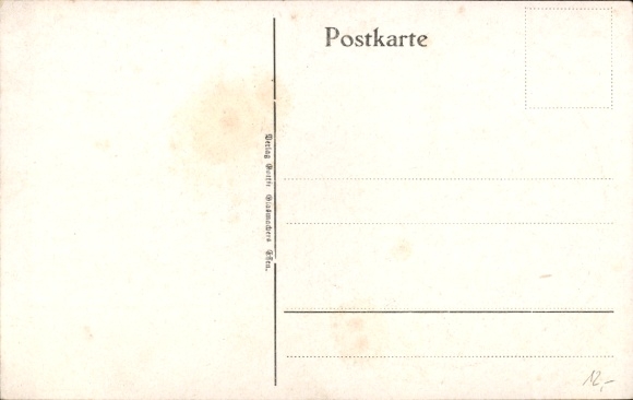 Postcard Frankfurt am Main, Souchay Middle School, youth donation, war landmark