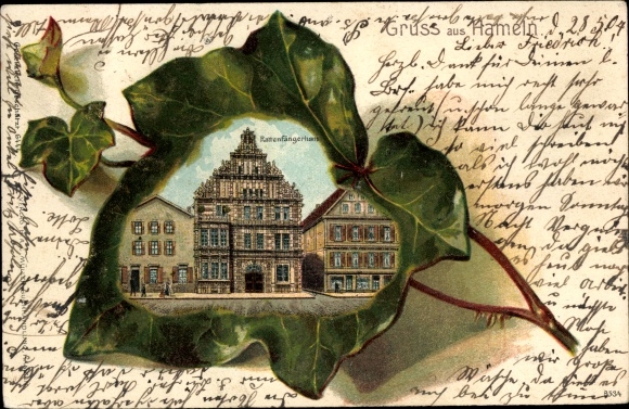 Ivy Leaf Chromo-Litho Hamelin on the Weser Lower Saxony, Pied Piper House