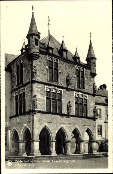 Postcard Echternach Luxembourg, Hotel de Ville