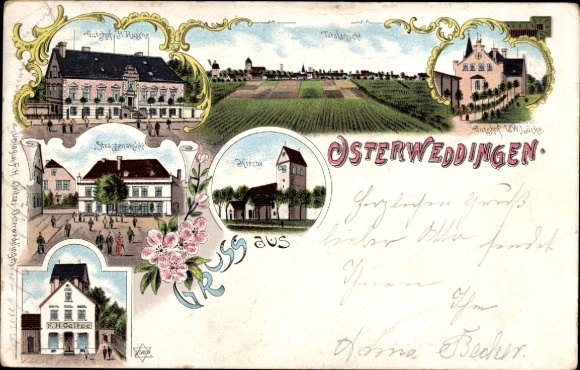 lito Osterweddingen Sülzetal Börde, zajazd, kościół, plac, widok ogólny