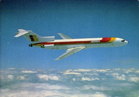 Postcard passenger aircraft Iberia, Boeing 727