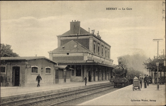 PC Bernay Eure, train station, steam locomotive