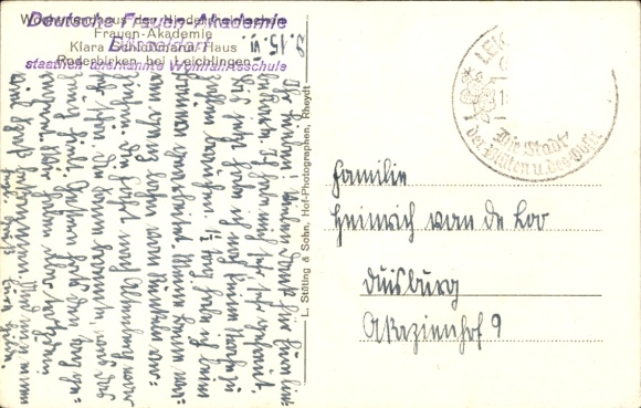 Postcard Leichlingen im Rheinland, German Women's Academy