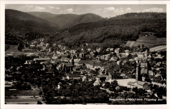 Postcard Bad Bergzabern on the Palatinate Wine Route, aerial photograph
