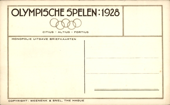 Postcard Amsterdam, Olympic Games 1928, football match Italy Egypt