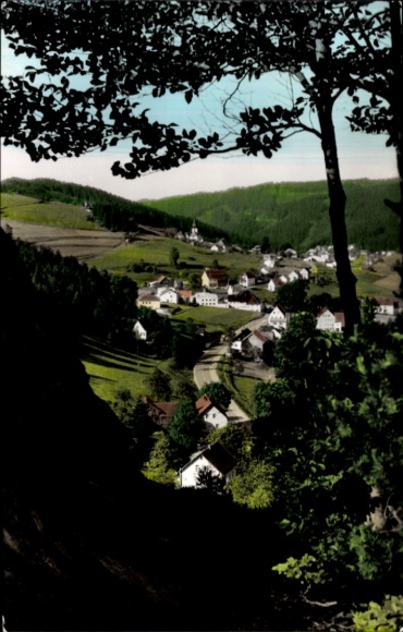 Ak Warmensteinach Oberfranken Bayern, Aussicht über  Fichtelgebirge, Höllfelsen