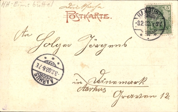 Postcard Hamburg Eimsbüttel, Villa am Weiher