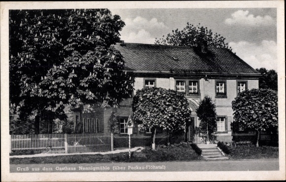 Ak Nennigmühle Pockau im Erzgebirge, Gasthaus Nennigmühle