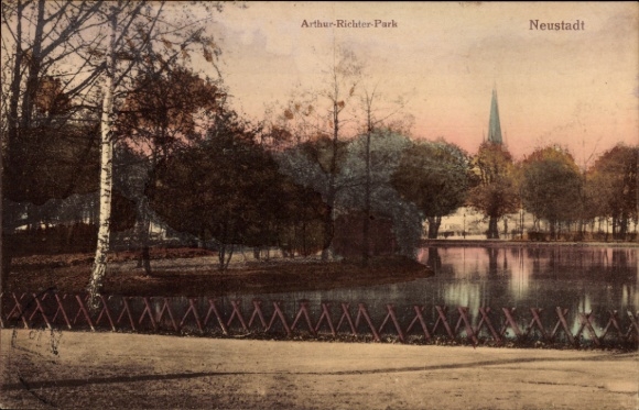 Postcard Neustadt in Sachsen, Arthur Richter Park