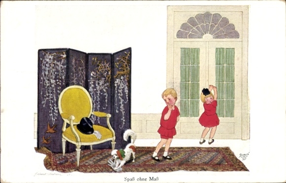 Artist Postcard Skarbina, Helmut, Fun without measure, Pranks