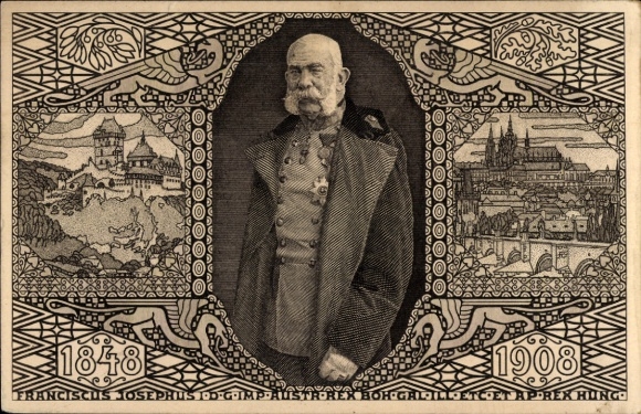 Ganzsachen Ak Kaiser Franz Joseph I., Portrait, Jubiläum 1908