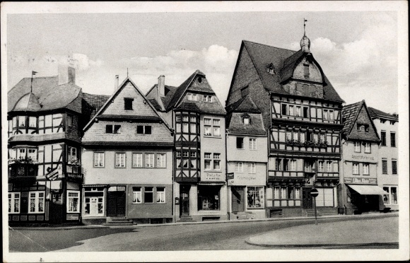 Postcard Adenau in the Eifel, market square