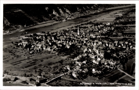 Postcard Bürgstadt in Lower Franconia, aerial photograph