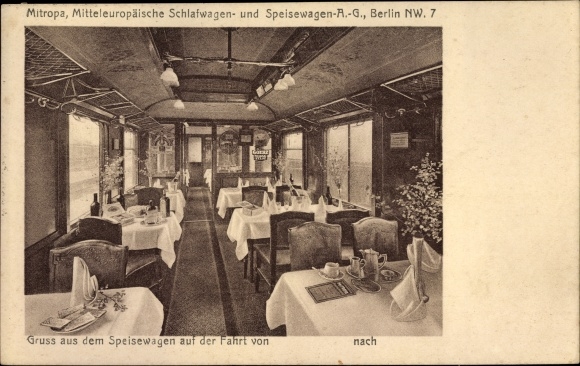 Ak Speisewagen, Mitteleuropäische Schlafwagen und Speisewagen AG