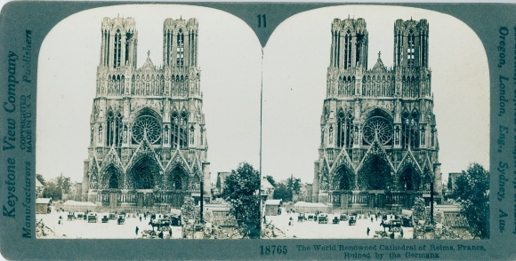 Stereo Photo Reims Marne, Cathedral