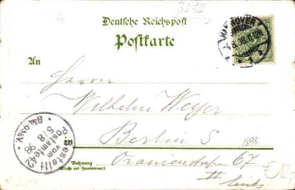 Postcard Hann. Münden in Lower Saxony, views of the bathing park, pond area, greetings