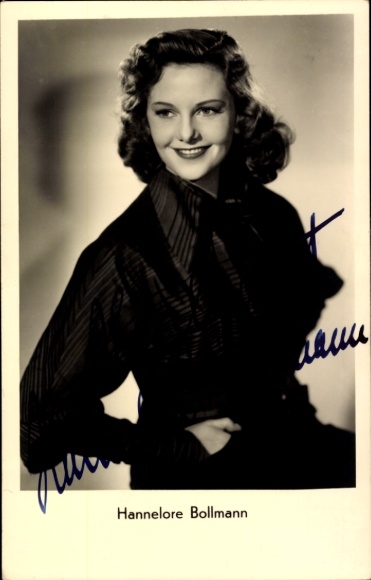 Ak Schauspielerin Hannelore Bollmann, Autogramm