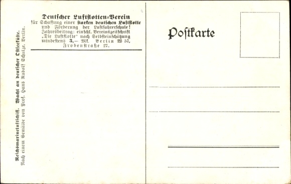 Artist Postcard Schulze, Hans Rudolf, Reichsmarine airship, watch on the German Baltic coast