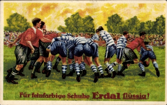 Collector's picture Erdal-Kwak series picture, Rotfrosch brand, floor wax, Rugby