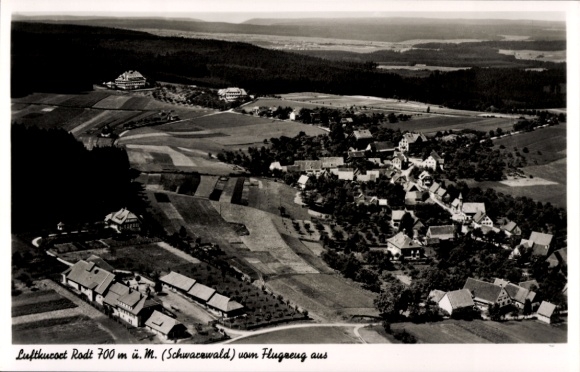 Postcard Rodt Loßburg in the Black Forest, aerial photograph