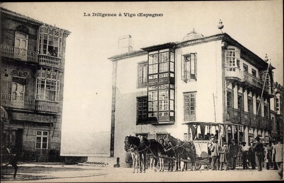 Ak Vigo Galicien Spanien, La Diligence, Kutsche